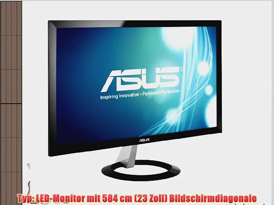 Asus VX238T 584 cm (23 Zoll) Monitor (Full HD VGA DVI 5ms Reaktionszeit) schwarz