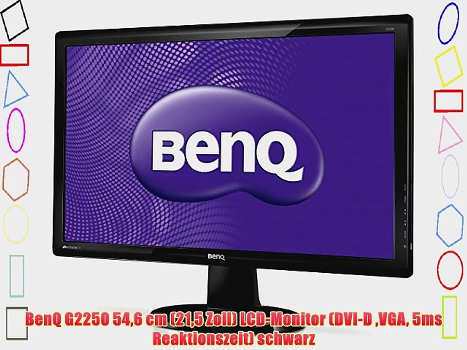 BenQ G2250 546 cm (215 Zoll) LCD-Monitor (DVI-D VGA 5ms Reaktionszeit) schwarz