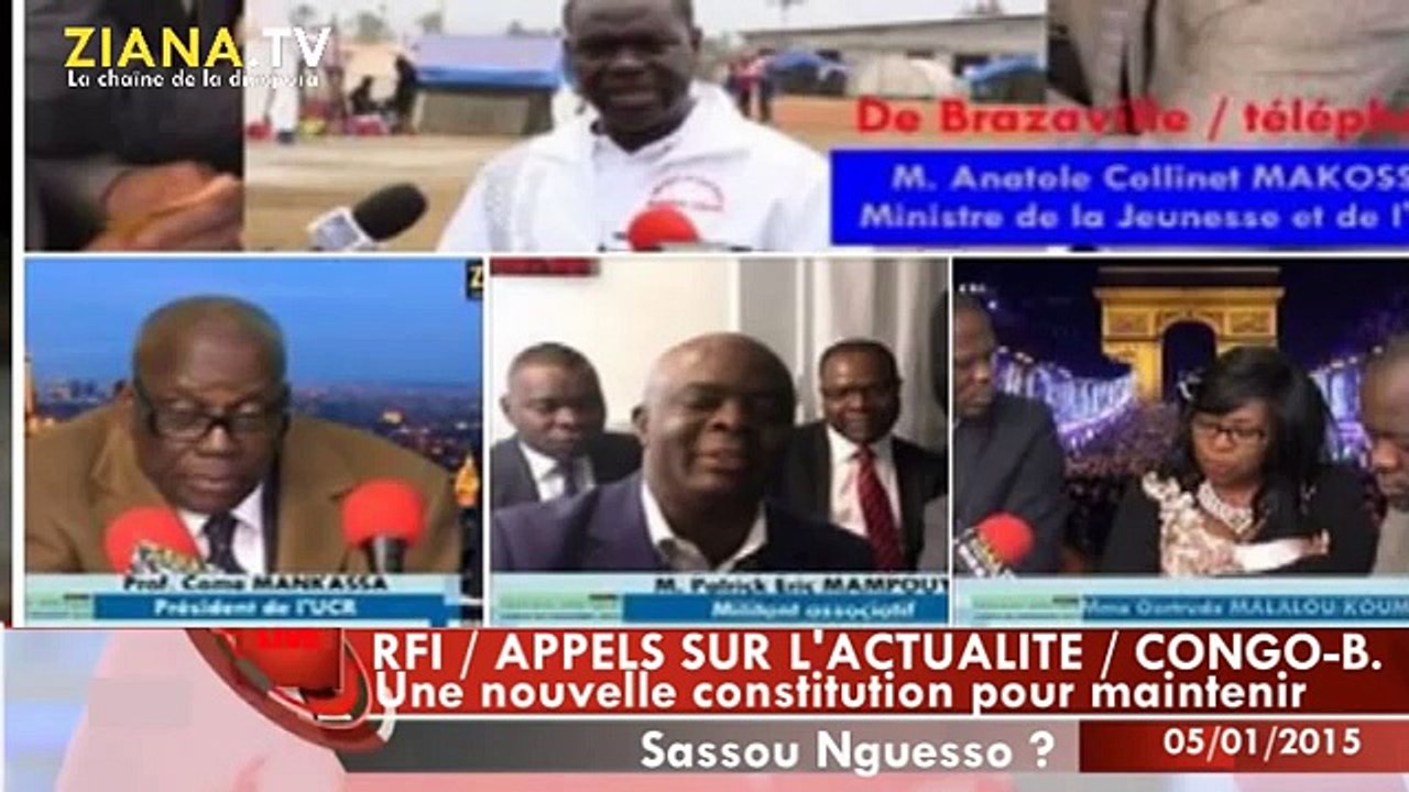 APPELS / L'ACTUALITES RFI. Constitution Congo-B.: 4 intervenants sur 7 contre la modification