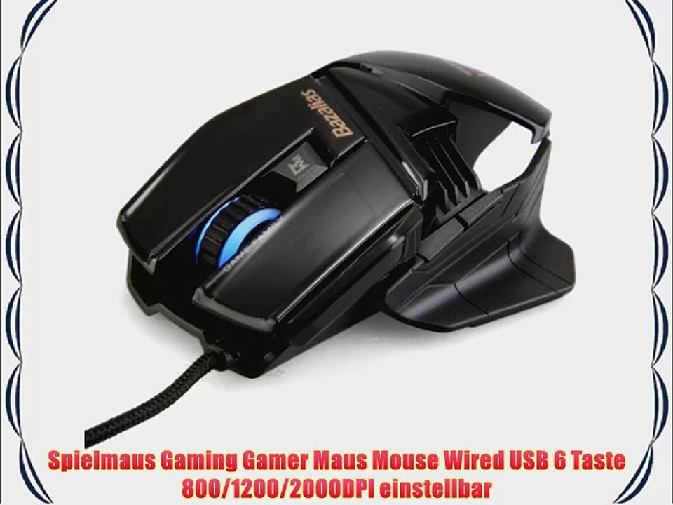 Spielmaus Gaming Gamer Maus Mouse Wired USB 6 Taste 800/1200/2000DPI einstellbar