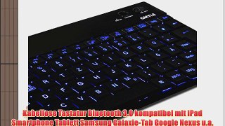 GMYLE 10 Ultrad?nne Kabellose Bluetooth Tastatur mit LED Hintergrundbeleuchtung