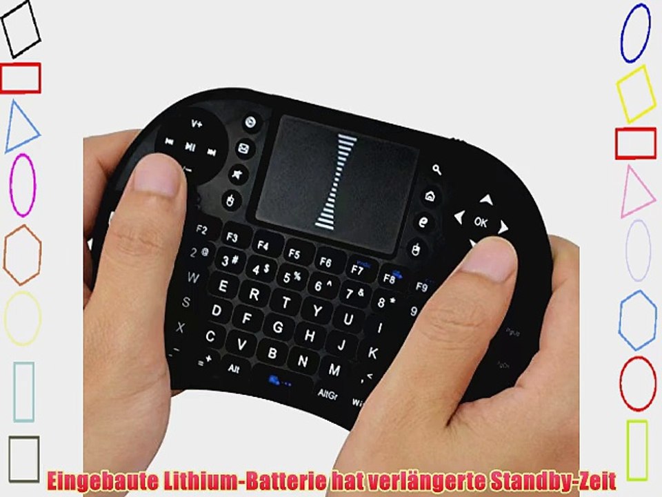 TONBUX? 2.4GHz Mini kabellose Touch Tastatur Maus Wireless keyboard mit Touchpad f?r PC Android