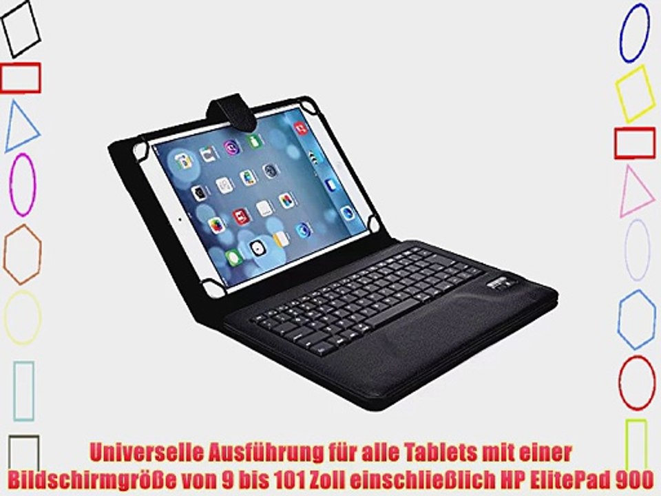 Cooper Cases(TM) Infinite Executive HP ElitePad 900 Universal Folio-Tastatur in Schwarz (Lederh?lle