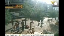 صور لحظة الانفجار قرب السفارة الايرانية في بيروت بكاميرا  مراقبة
