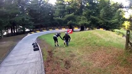Luge Crash broken back Rotorua
