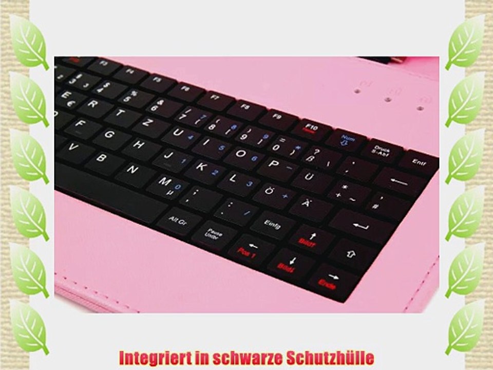 Premium-Tastatur (deutsch ? QWERTZ) mit pinkfarbener Schutzh?lle f?r Medion Lifetab S9714 (MD