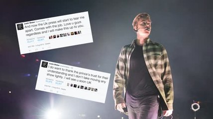 Justin Bieber présente ses excuses pour avoir dû annuler un concert au Royaume-Uni