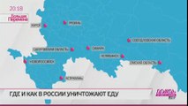 Карта-схема и видео об успехах идиотизма в уничтожении еды в России