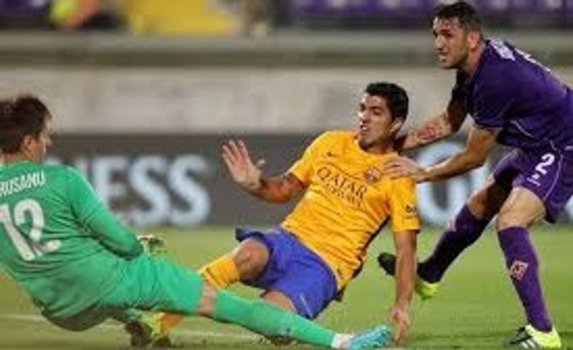 Luis Suarez Goal AC Fiorentina 2 - 1 FC Barcelona International Champions Cup Friendly 2-8-2015