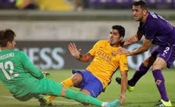 Luis Suarez Goal AC Fiorentina 2 - 1 FC Barcelona International Champions Cup Friendly 2-8-2015