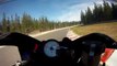 On board a motorcycle at Highlands Motorsport Park, Cromwell NZ.
