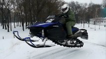 Jumping with the YAMAHA Snowmobile