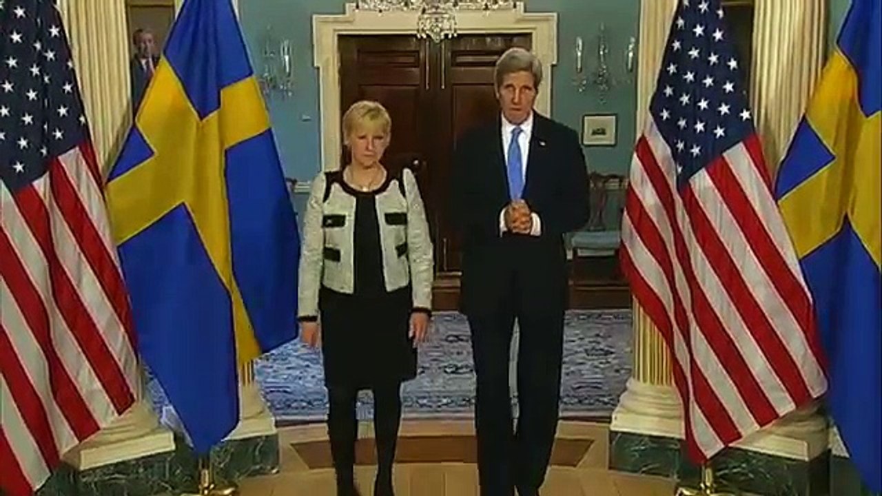 Secretary Kerry Delivers Remarks With Swedish Foreign Minister Wallstrom