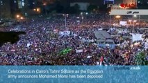 Egypt: celebrations in Tahrir Square after army ousts Morsi