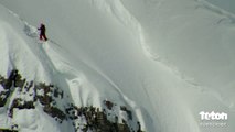 Skier drops 30 foot cliff and lands on his head