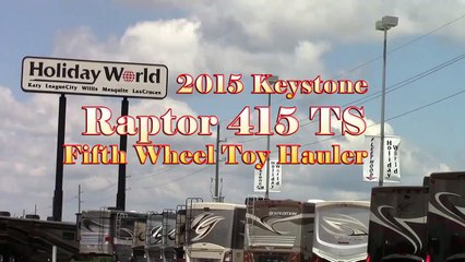 New 2015 Keystone Raptor 415 TS Fifth Wheel Toy Hauler RV - Holiday World of Houston & Dallas