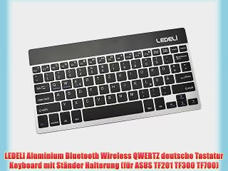 LEDELI Aluminium Bluetooth Wireless QWERTZ deutsche Tastatur Keyboard mit St?nder Halterung