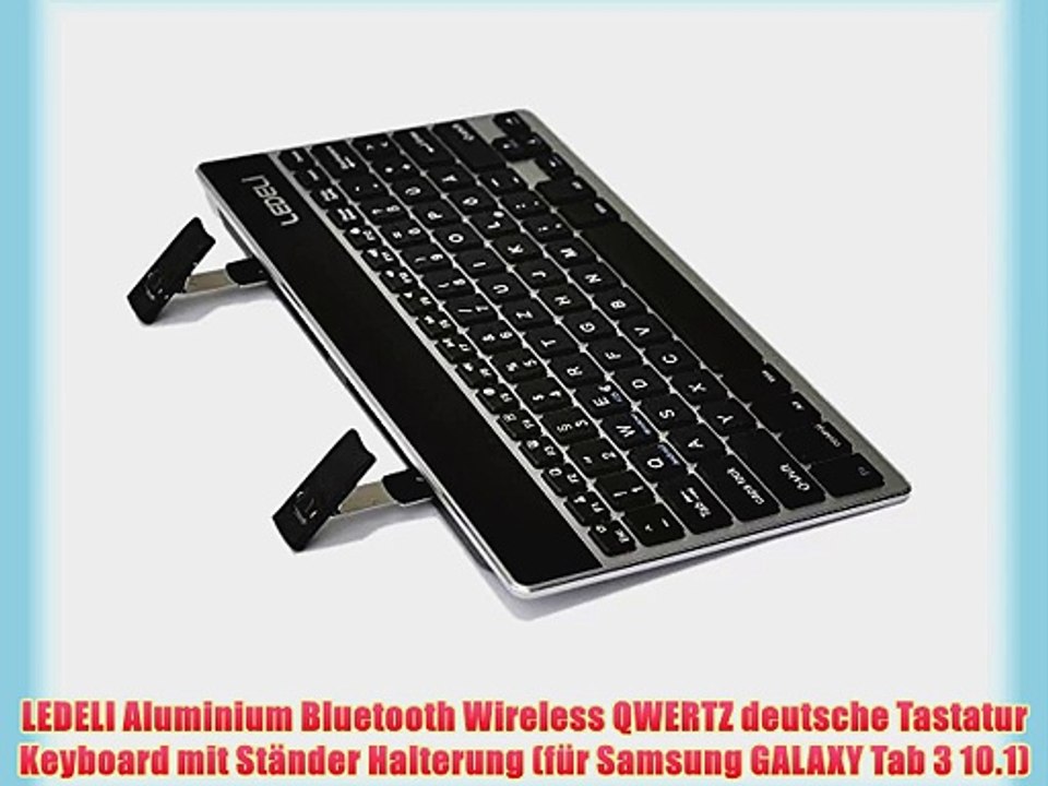LEDELI Aluminium Bluetooth Wireless QWERTZ deutsche Tastatur Keyboard mit St?nder Halterung