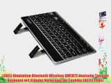 LEDELI Aluminium Bluetooth Wireless QWERTZ deutsche Tastatur Keyboard mit St?nder Halterung