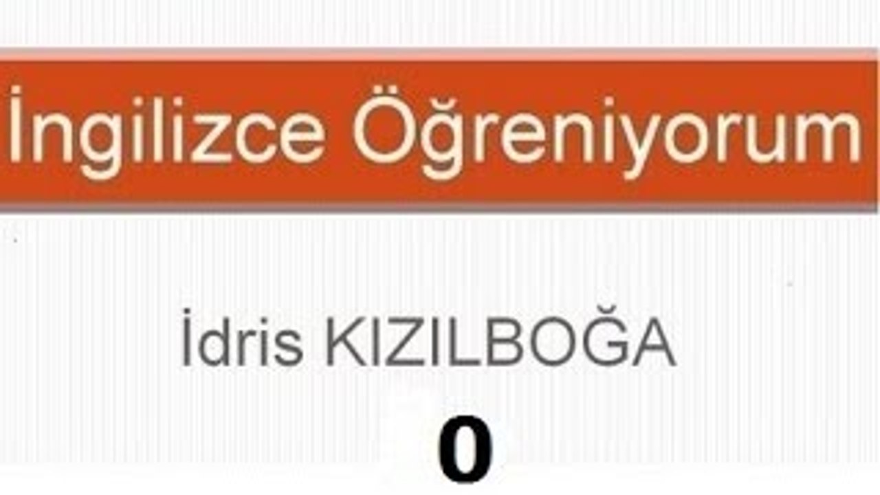 İngilizce Öğreniyorum[0] - Intro