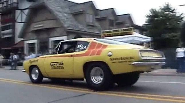 TOP FUEL dragsters driving on Main Street_Frankenmuth, MI_2009_ShBoom