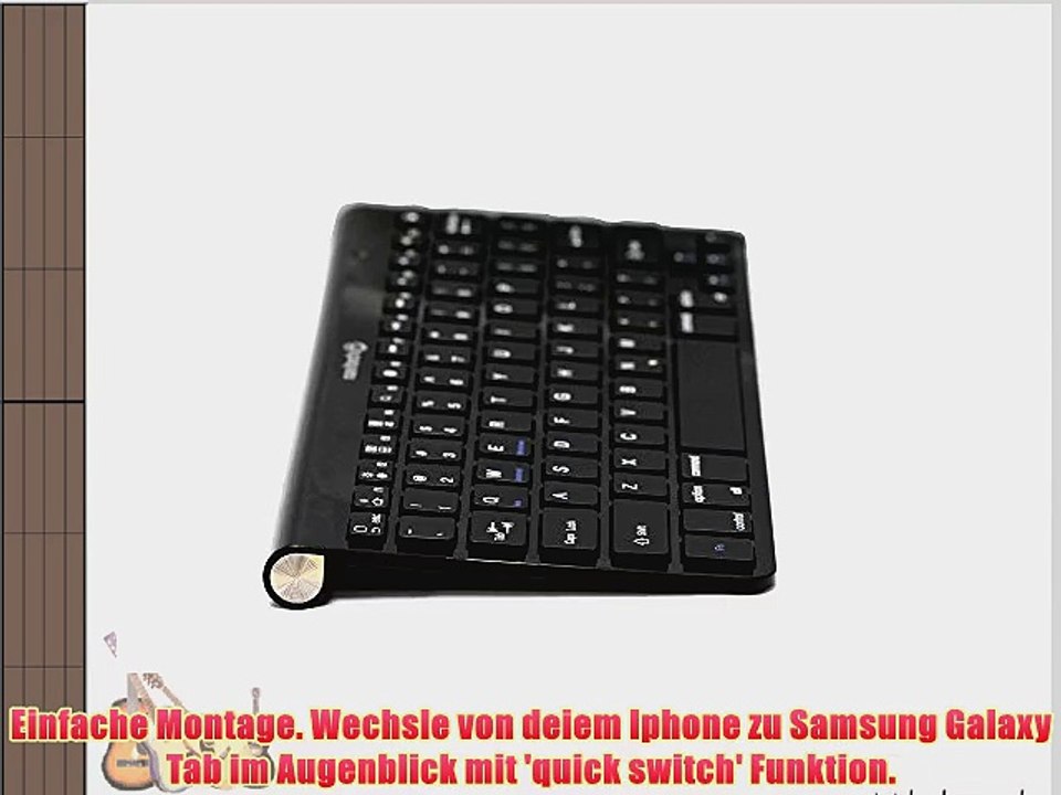 Navitech Schwarz Wireless Bluetooth Keyboard / Tastatur f?r das Odys Wintab 10