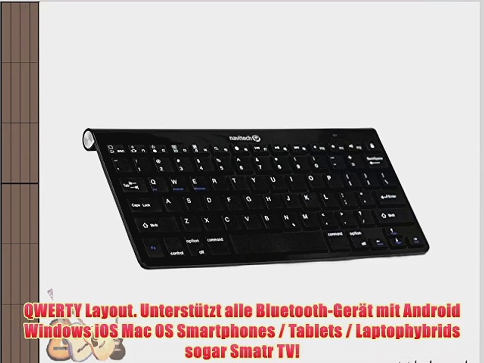 Navitech Schwarz Wireless Bluetooth Keyboard / Tastatur f?r das Yuntab 10.1 Zoll Tablet-PC