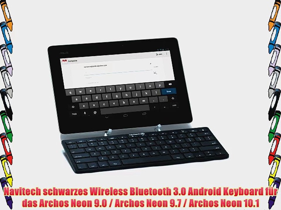 Navitech schwarzes Wireless Bluetooth 3.0 Android Keyboard f?r das Archos Neon 9.0 / Archos