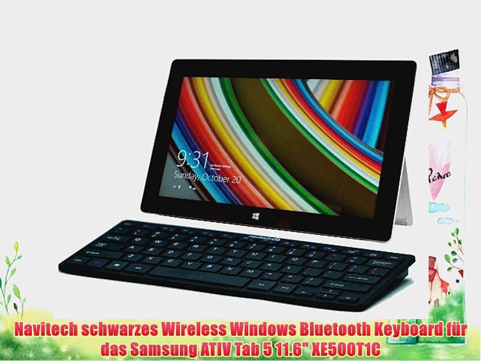 Navitech schwarzes Wireless Windows Bluetooth Keyboard f?r das Samsung ATIV Tab 5 11.6 XE500T1C