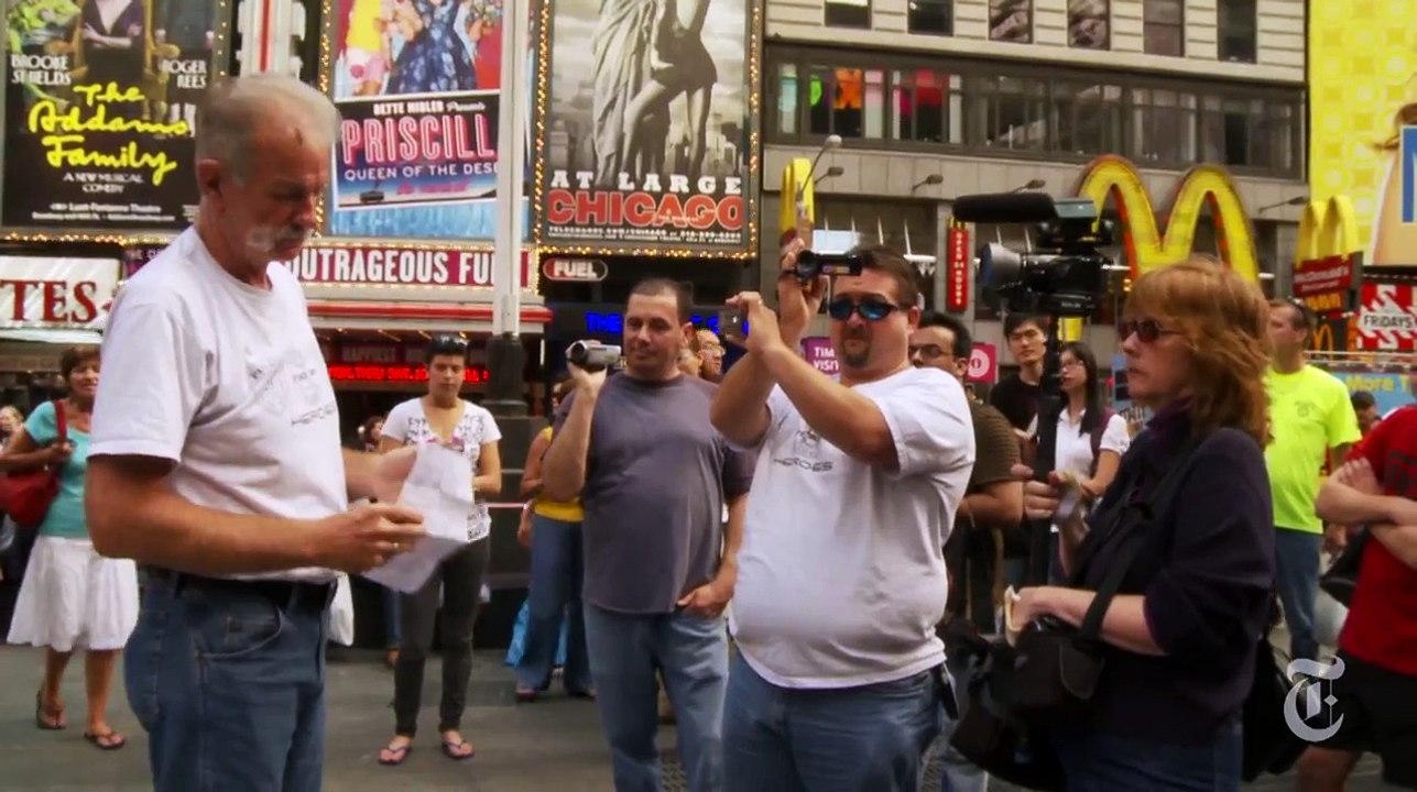 In Times Square, It's Terry Jones vs. the Beatles | Op-Docs | The New York Times