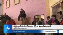 NATO in Afghanistan - Afghan soldier wins medal running abroad