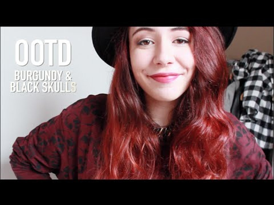 TIFFANY'S STUFF : OOTD Burgundy & Black Skulls | Because Cats