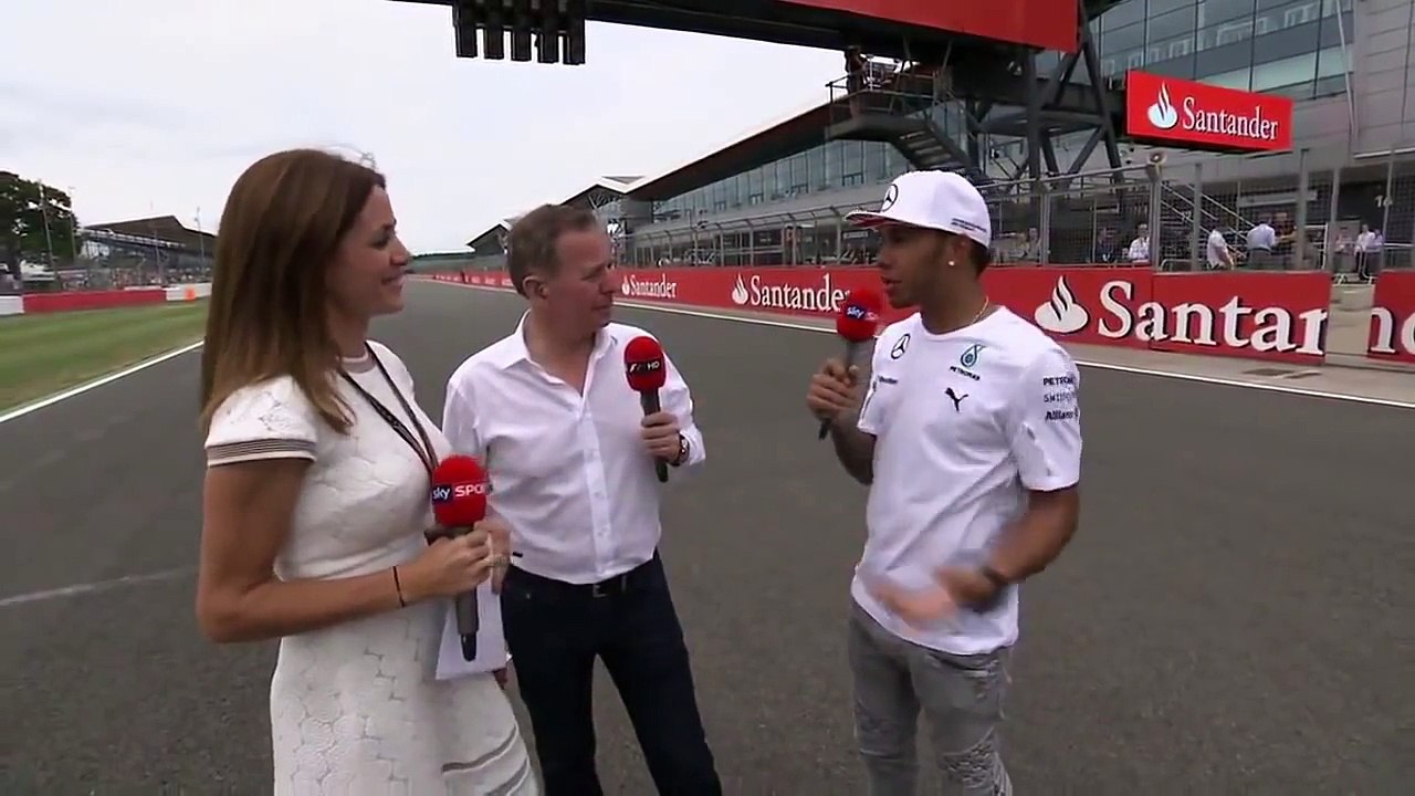 Lewis Hamilton takes on the penalty challenge (Sky Sports F1 - 2014 British Grand Prix)