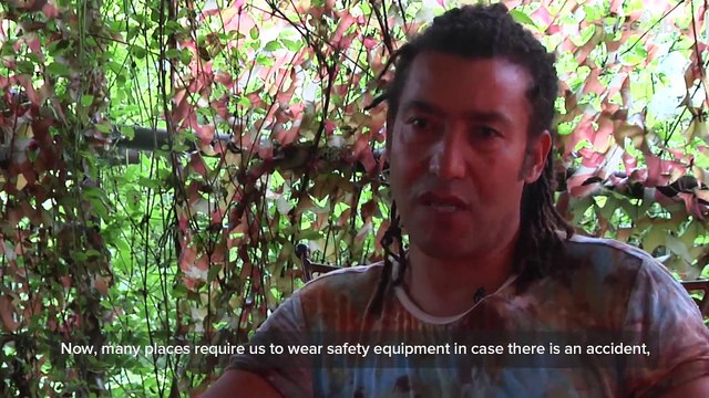 Tightrope walker performs death-defying stunts with no safety gear