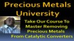 Precious Metals University Master Precious Metals Recovery Platinum, Palladium, Silver