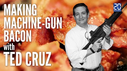 Un candidat républicain grille son bacon sur un fusil d'assaut