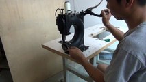 Hand crank leather stitching machine