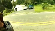 Double chute pendant une balade à moto