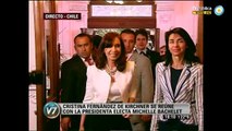 Cristina Fernández de Kirchner con Michelle Bachelet en Chile