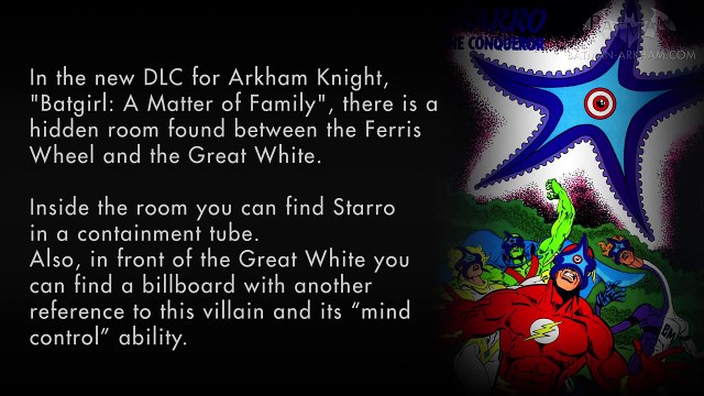 Batman Arkham Knight Batgirl DLC Starro Easter Egg