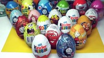 20 Surprise Eggs   Kinder Surprise eggs Disney Pixar Cars 2 Thomas Spongebob