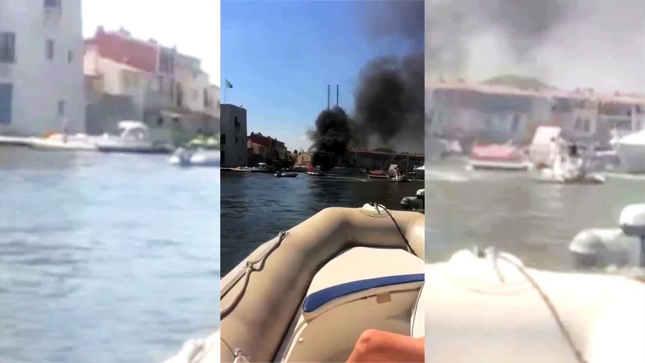 Ils sautent à l'eau pour échapper aux flammes de leur bateau à Port-Grimaud