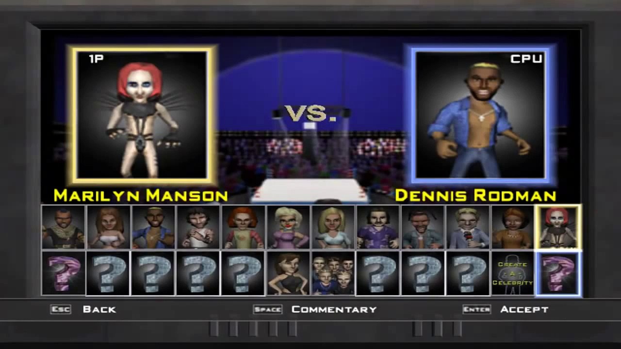 Celebrity Deathmatch The game Marilyn Manson VS Dennis Rodman