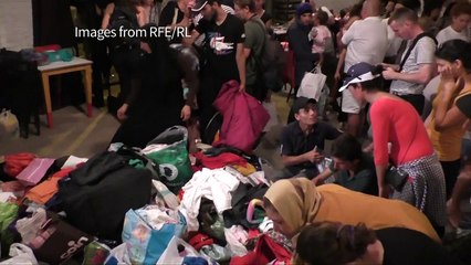 Charity in Serbia hands out clothes to migrants passing through