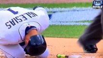 Detroit Tigers Jose Iglesias Hits Baseball into His Balls