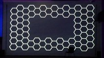 Hexagons - 3D projection mapping experiment on wall with hexagonal tiles.