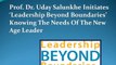 Prof. Dr. Uday Salunkhe Initiates ‘Leadership Beyond Boundaries’ Knowing The Needs Of The New Age Leader