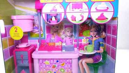 Barbie Dough or Play Doh_! Arendelle Frozen Yogurt Stand with Queen Elsa - Barbie Toys by DCTC