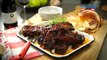 Pork spare ribs with Texas BBQ sauce