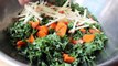 Raw Kale Salad - Sliced Raw Kale with Apples, Oranges, Persimmons & Nuts